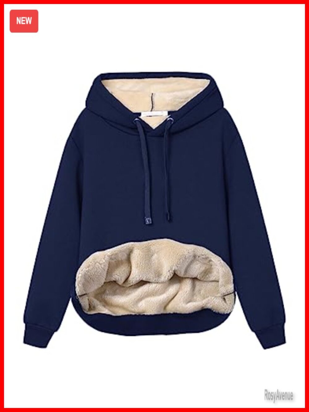 Fleece Sherpa Lined Hoodie Warm Pullover Sweatshirt Winter